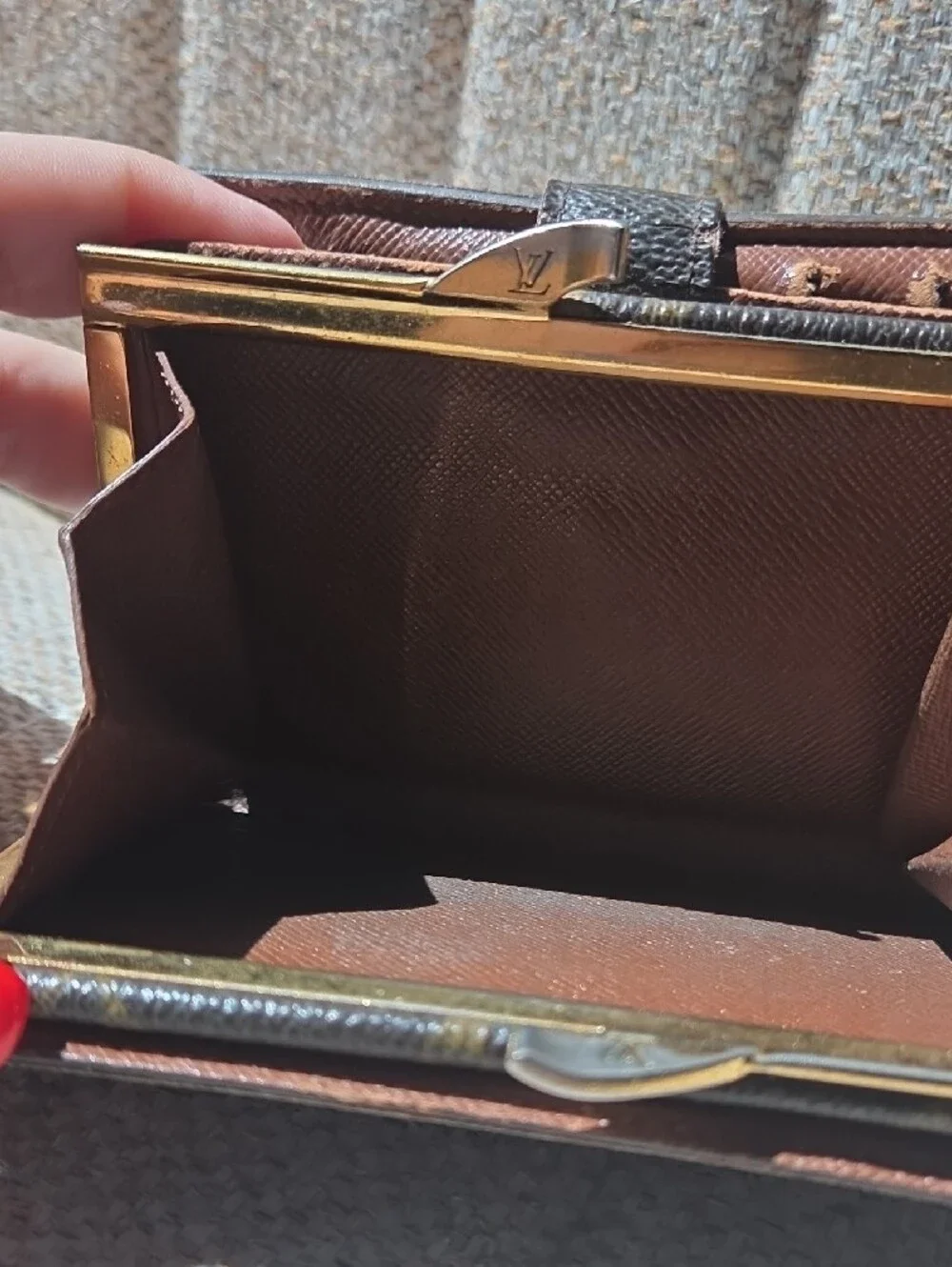 Louis Vuitton Monogram Canvas Brown and Gold Snap Compact Wallet